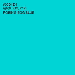 #00D4D4 - Robin's Egg Blue Color Image
